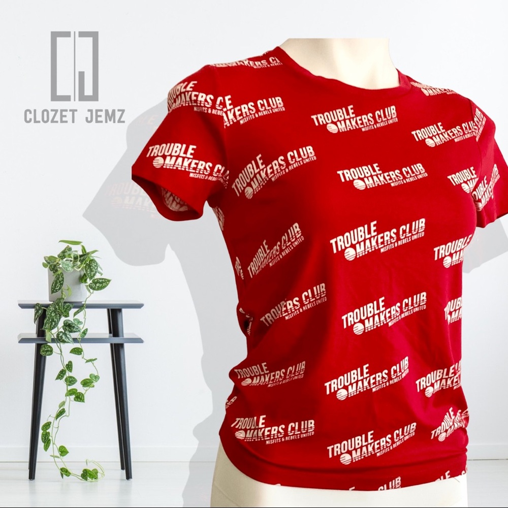 (S) Forever 21 Red Troublemakers Club Top NWT